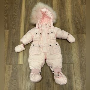 ADD Down Baby Girl Puffer Snowsuit Bunting